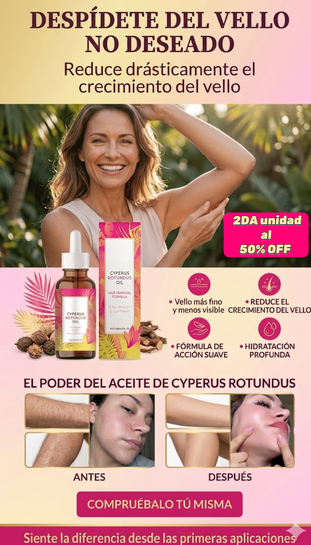 Cyperus Oil: No más vello